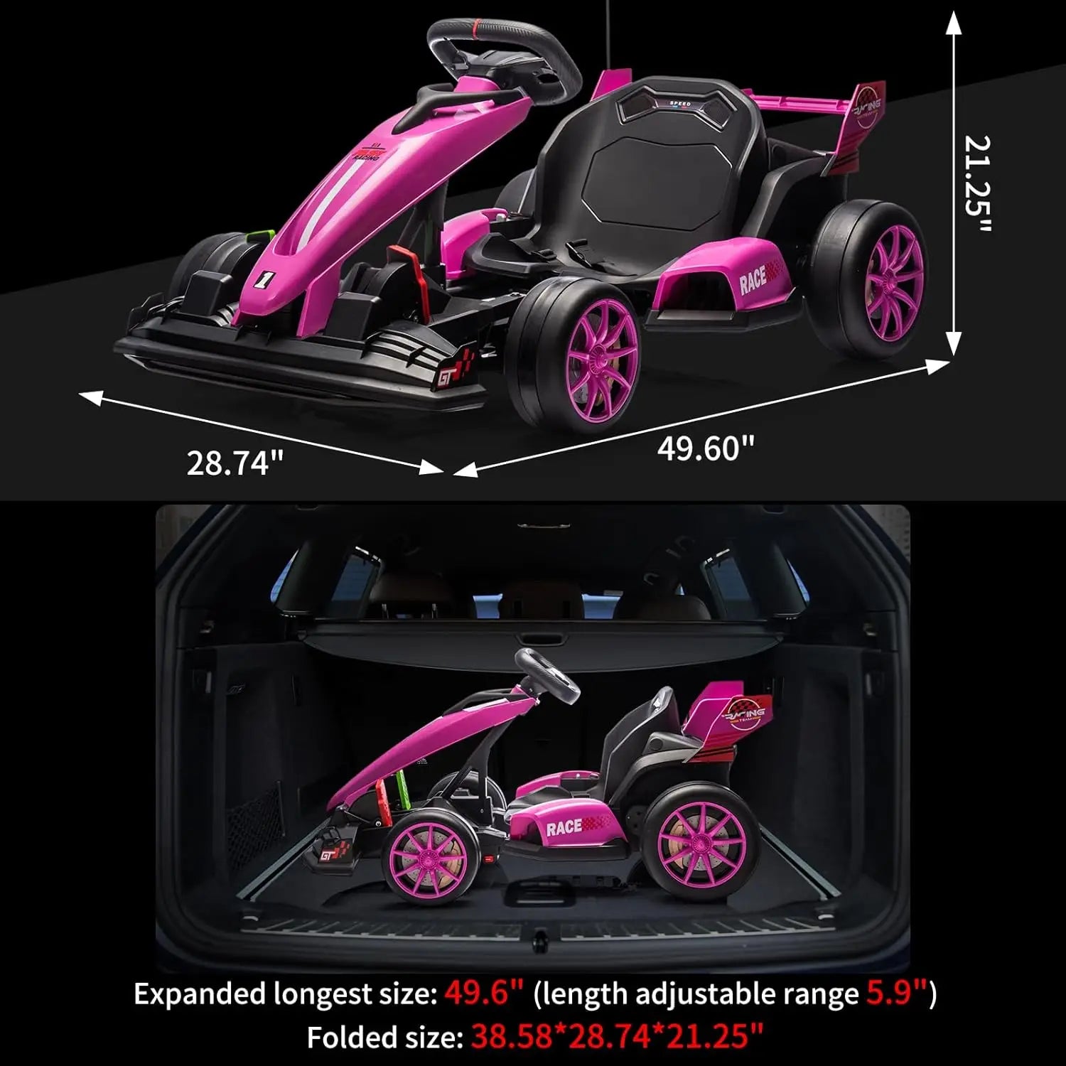 HiMISSE 24V Electric Ride On Car For Kids Drift Kart