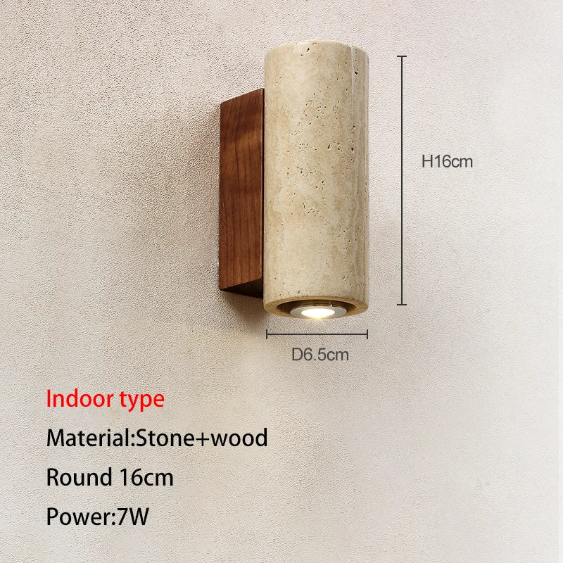 DecorBites™ LED Outdoor Wall Lamp Wabi-sabi Style Courtyard Stone Lights for Garden