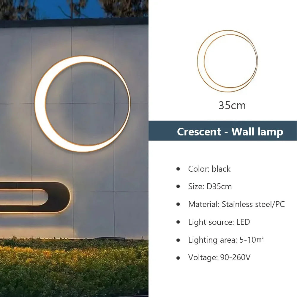 DecorBites™ Elegant Curved LED Outdoor Wall Lamp for Garden and Courtyard