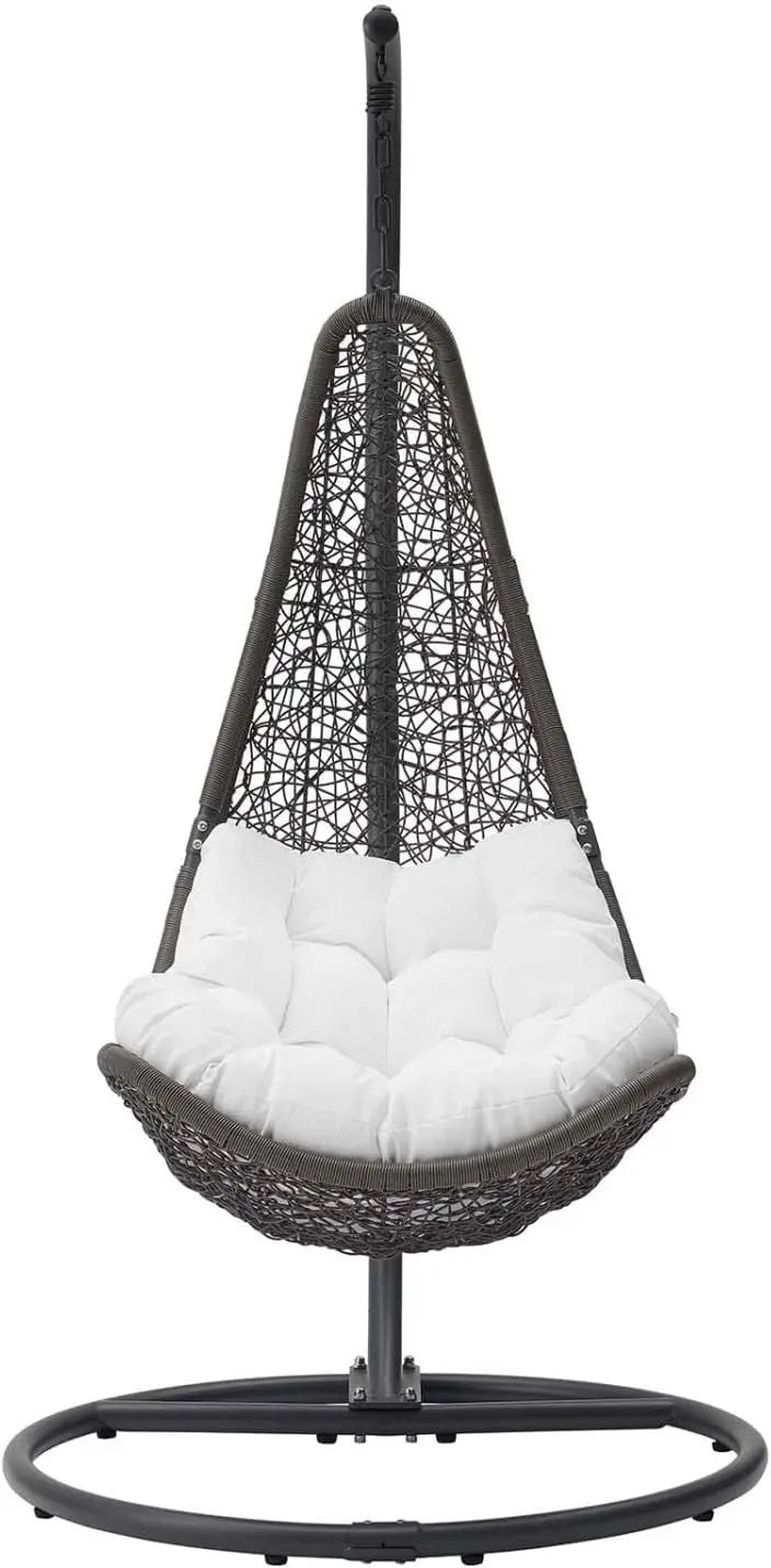 Modway Abate Outdoor Wicker Rattan Swing Chair Set with Stand