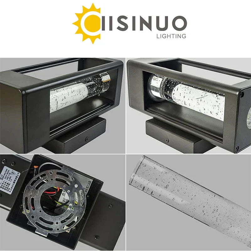 DecorBites™ Crystal Bubble Glass Wall Lamp 11W LED Outdoor Sconce IP65 Garden Light