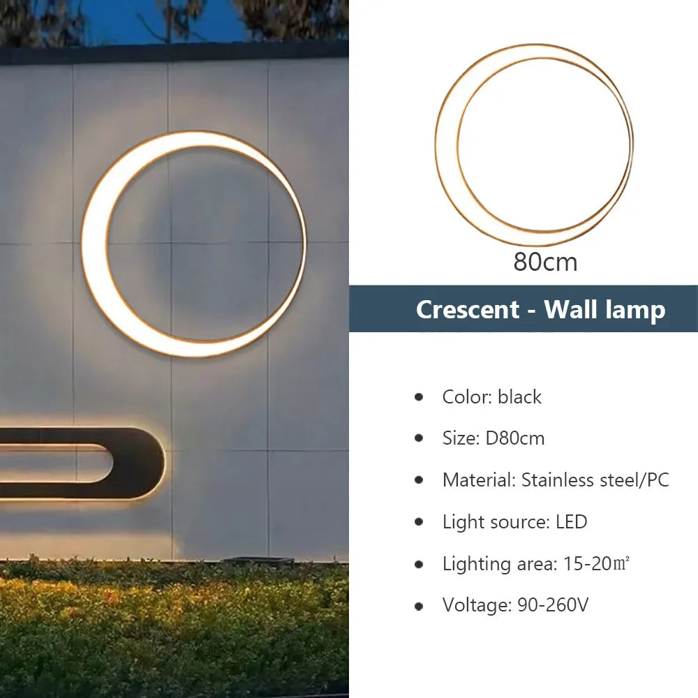 DecorBites™ Elegant Curved LED Outdoor Wall Lamp for Garden and Courtyard