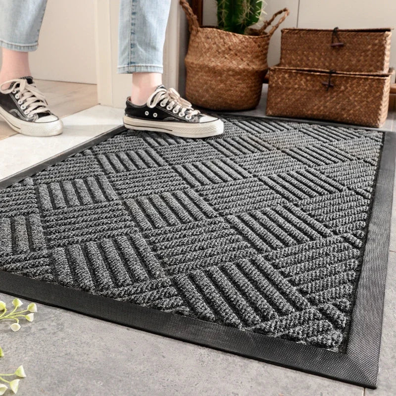 DecorBites™ Large Rubber Indoor Outdoor Doormat | Durable Shoe Scraper Mat