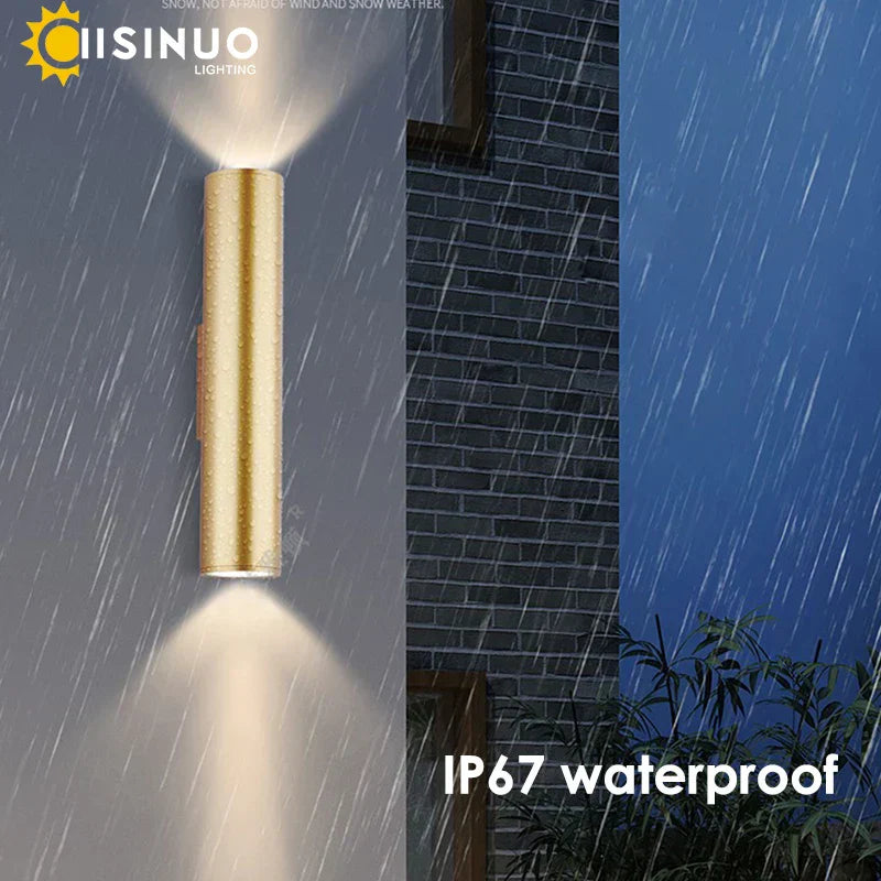 DecorBites™ Gold LED Wall Lamp 96V 220V IP67 Waterproof Outdoor Sconce Light