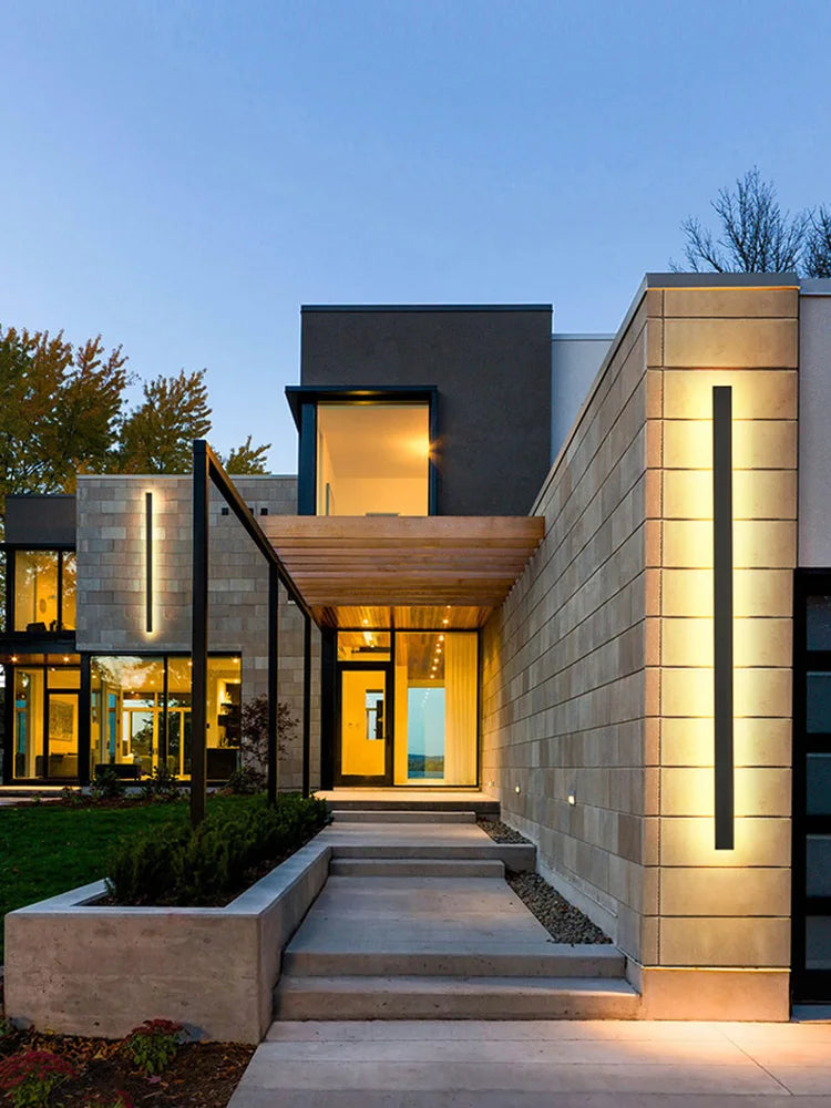 DecorBites™ Black Waterproof LED Wall Light | Minimalist Outdoor Garden Balcony Terrace Decor