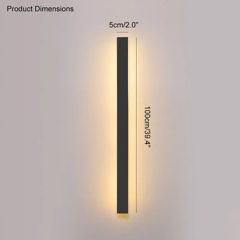 DecorBites™ Black Waterproof LED Wall Light | Minimalist Outdoor Garden Balcony Terrace Decor