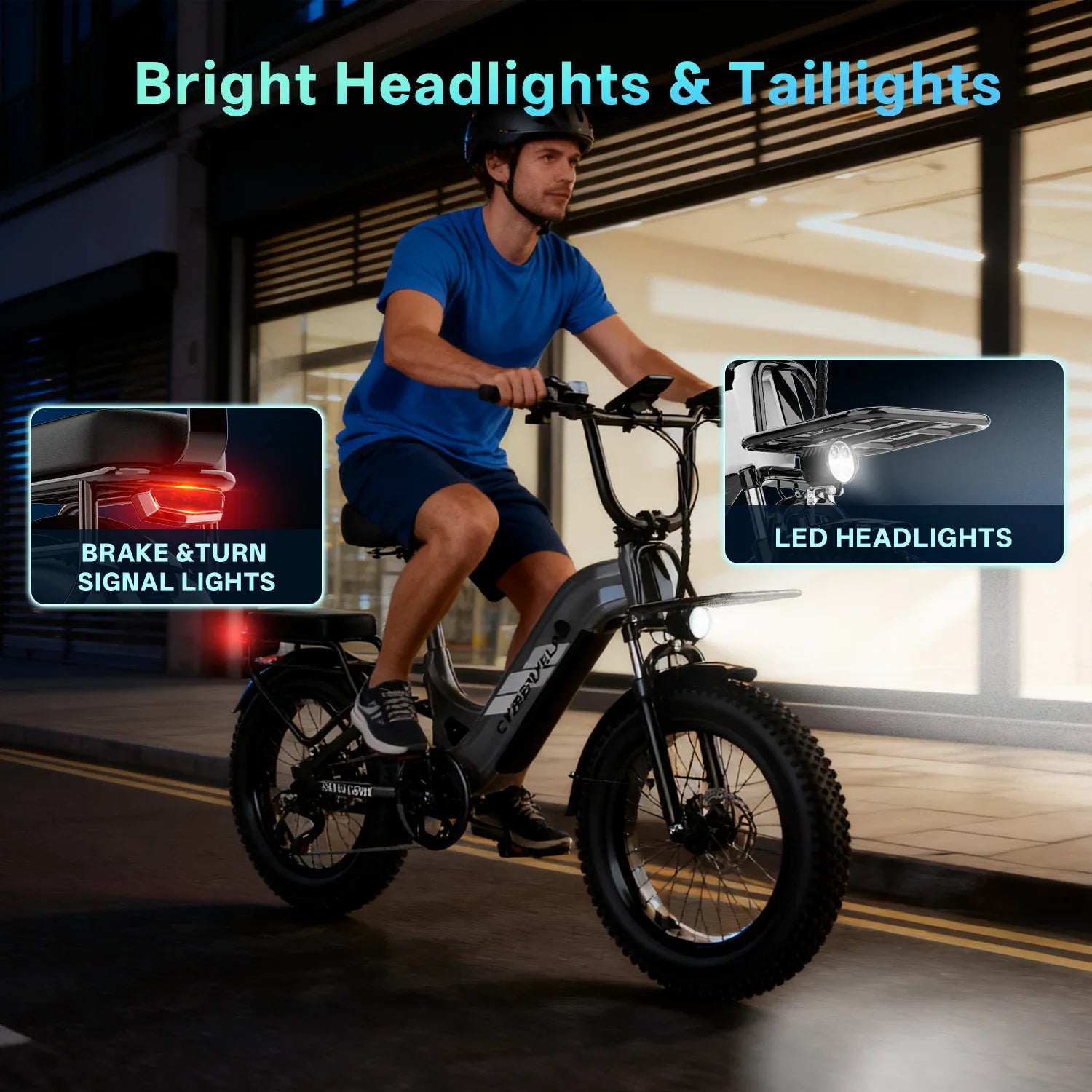 CYBERVELO EK12 1000W Electric Fat Tire Bike With Removable Battery