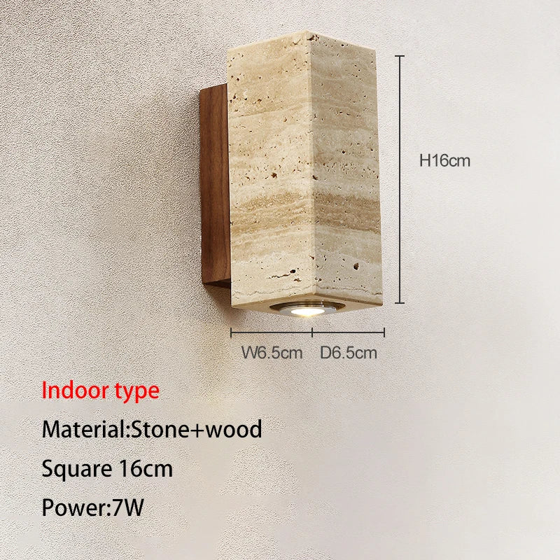 DecorBites™ LED Outdoor Wall Lamp Wabi-sabi Style Courtyard Stone Lights for Garden