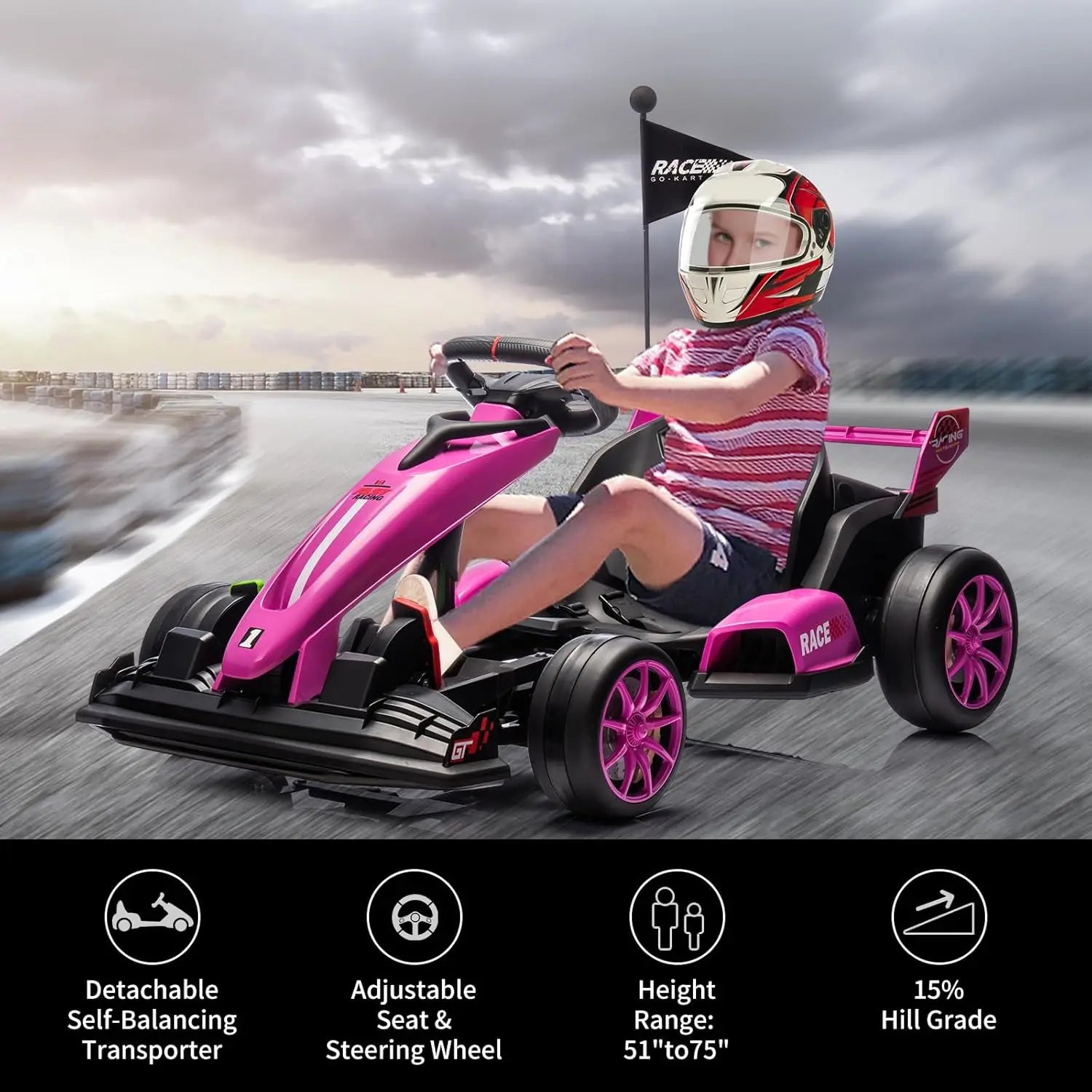 HiMISSE 24V Electric Ride On Car For Kids Drift Kart