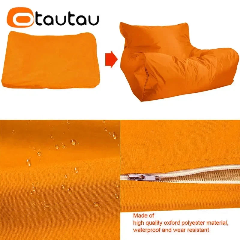 OTAUTAU Swimming Pool Floating Bean Bag Pouf Lounger Cover No Filler Waterproof Sofa Bed Sac Chaise Lounge Recliner Puff