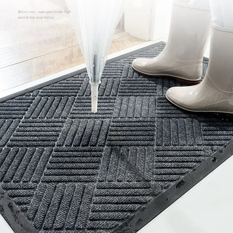 DecorBites™ Large Rubber Indoor Outdoor Doormat | Durable Shoe Scraper Mat