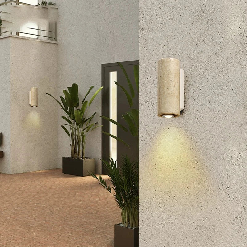 DecorBites™ LED Outdoor Wall Lamp Wabi-sabi Style Courtyard Stone Lights for Garden