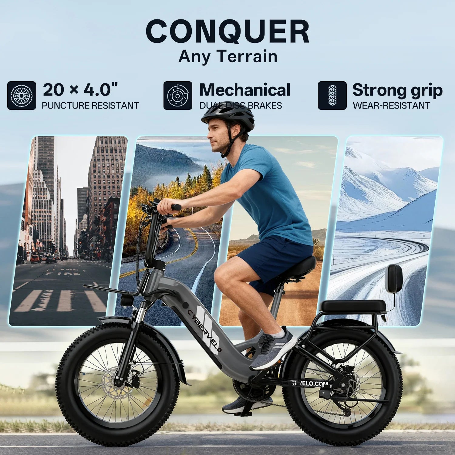 CYBERVELO EK12 1000W Electric Fat Tire Bike With Removable Battery