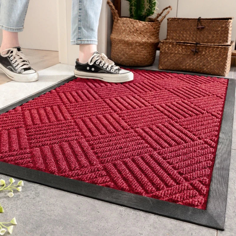 DecorBites™ Large Rubber Indoor Outdoor Doormat | Durable Shoe Scraper Mat