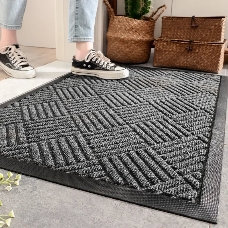 DecorBites™ Large Rubber Indoor Outdoor Doormat | Durable Shoe Scraper Mat