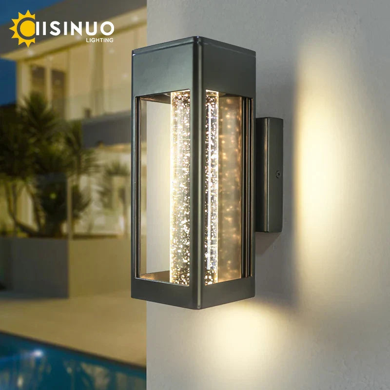 DecorBites™ Crystal Bubble Glass Wall Lamp 11W LED Outdoor Sconce IP65 Garden Light