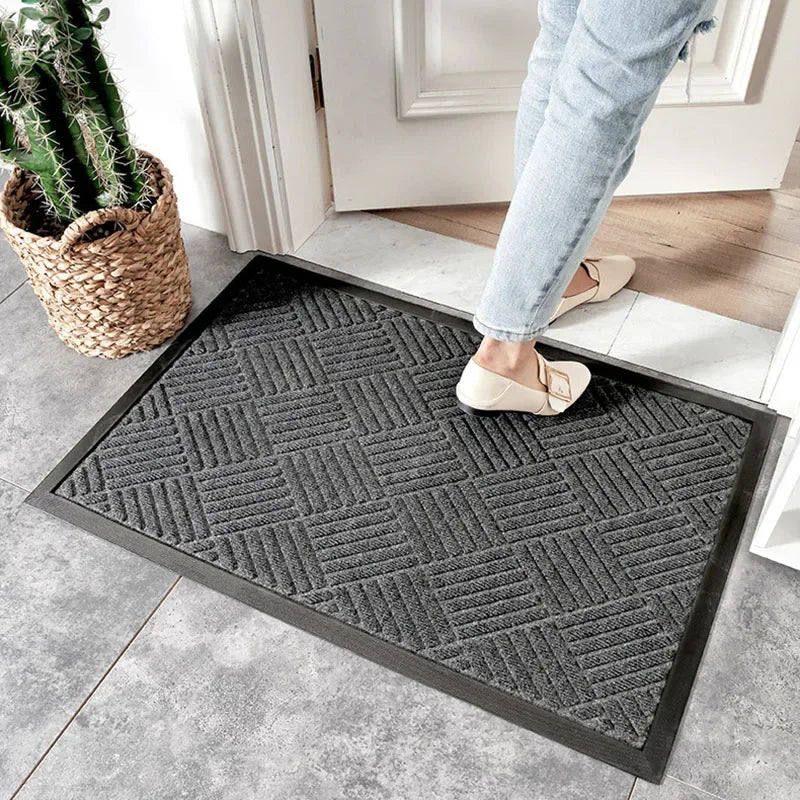 DecorBites™ Large Rubber Indoor Outdoor Doormat | Durable Shoe Scraper Mat