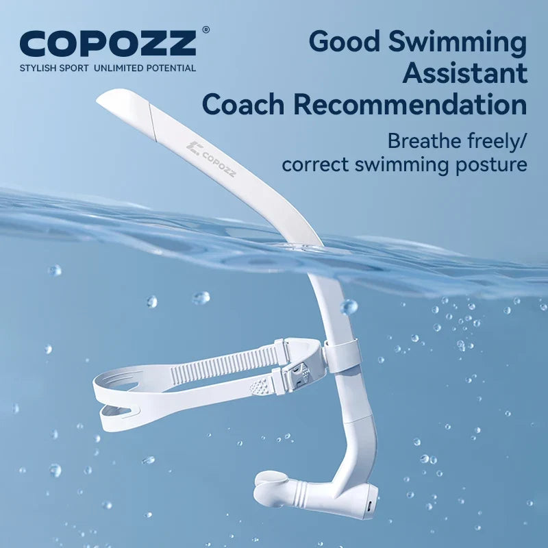 COPOZZ Front Head Swimming Training Snorkel Silicone Mouthpiece Junior Swimmers Full Dry Diving Equipment For Female Male Youth
