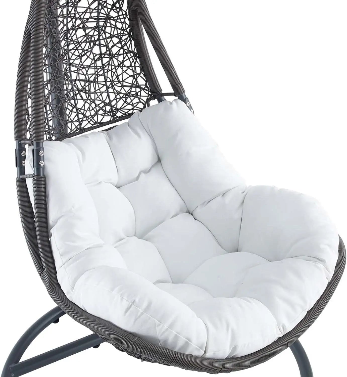 Modway Abate Outdoor Wicker Rattan Swing Chair Set with Stand