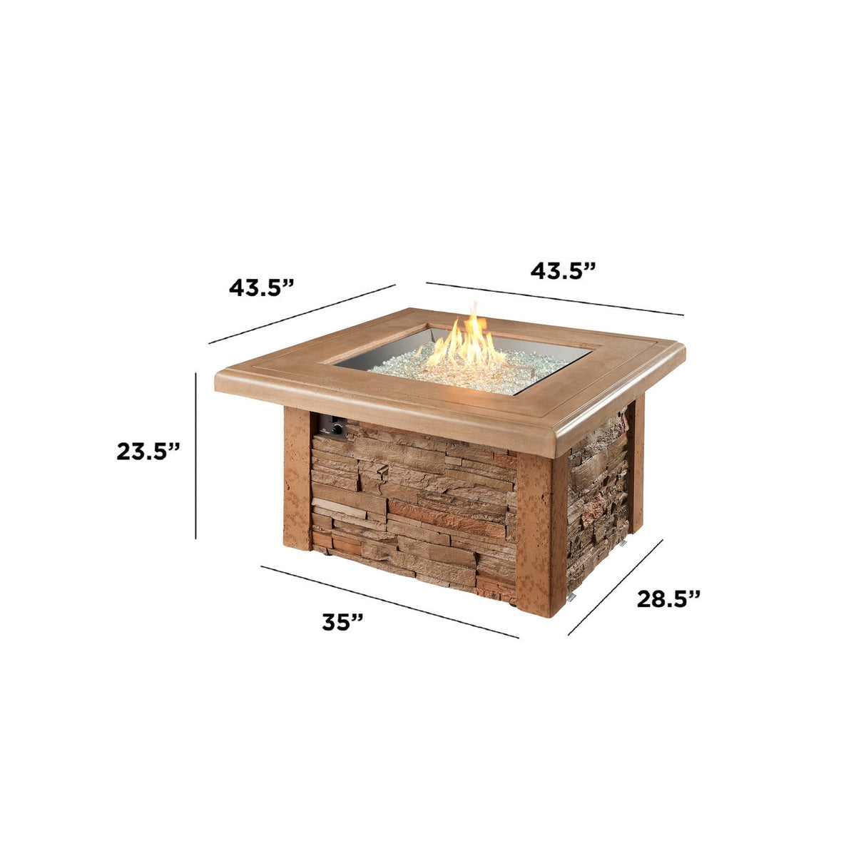 Sierra Square Gas Fire Pit Table