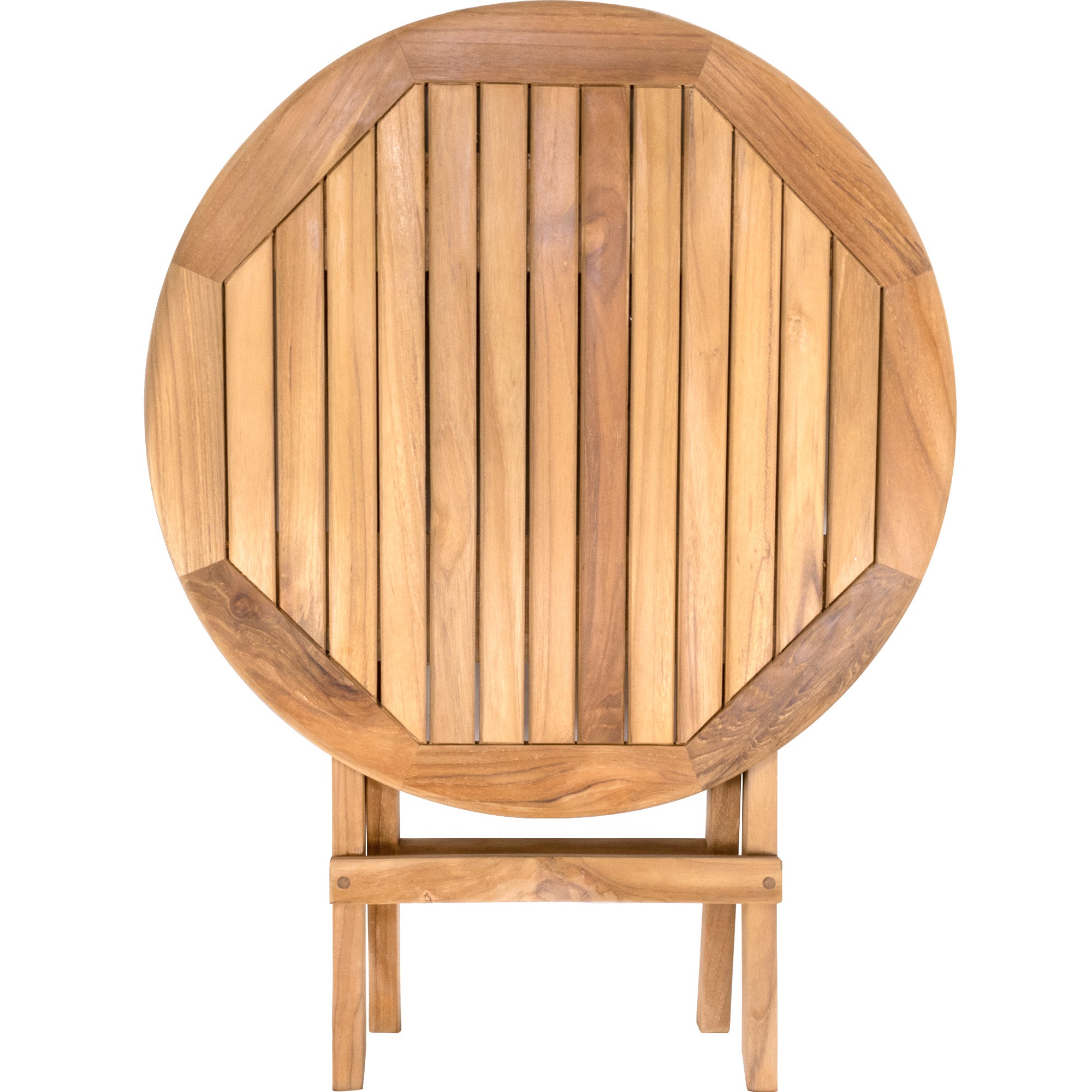 Naples Natural Teak Outdoor Round Folding Side Table - 20"