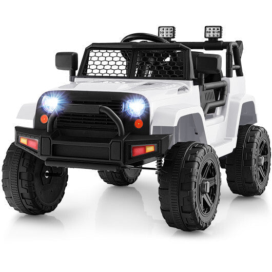 12V Kids Ride On Truck with Remote Control and Headlights-Black