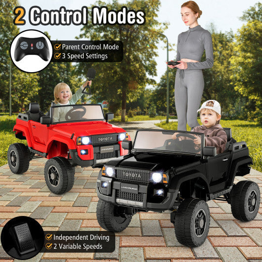 24V 2 Seater Ride on Car 4WD/2WD Switchable for Kids with Remote for Ages 3+-Red