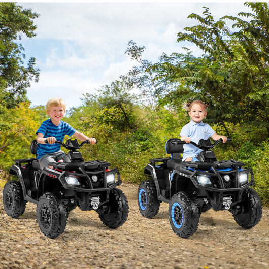 24V Kids ATV 2-Seater with 4 Motors with LED Lights and Music-Blue
