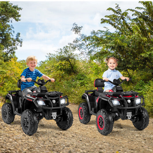 24V Kids ATV 2-Seater with 4 Motors with LED Lights and Music-Blue