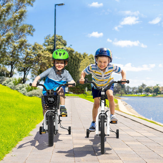 12 Inch Kids Bike Children Bicycle with Training Wheels for 3-4 Years Old-Navy