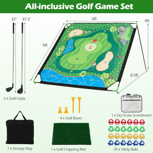 71 x 71 Inches Golf Chipping Game Set for Indoor and Outdoor Practice