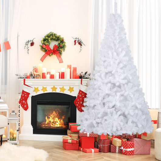 Costway 7Ft Artificial PVC Christmas Tree Stand Indoor Outdoor White