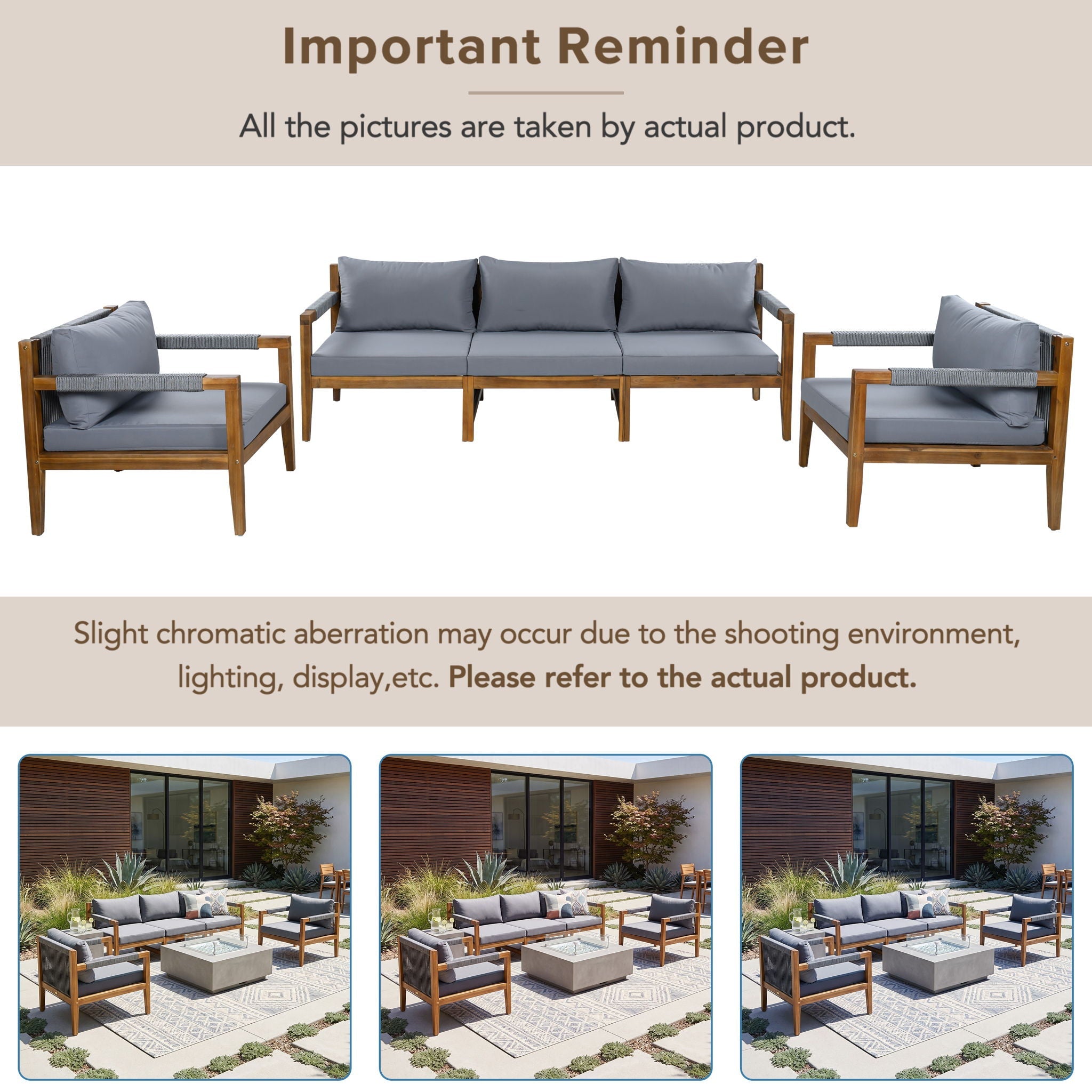 3 Piece Outdoor Sectional Sofa Set