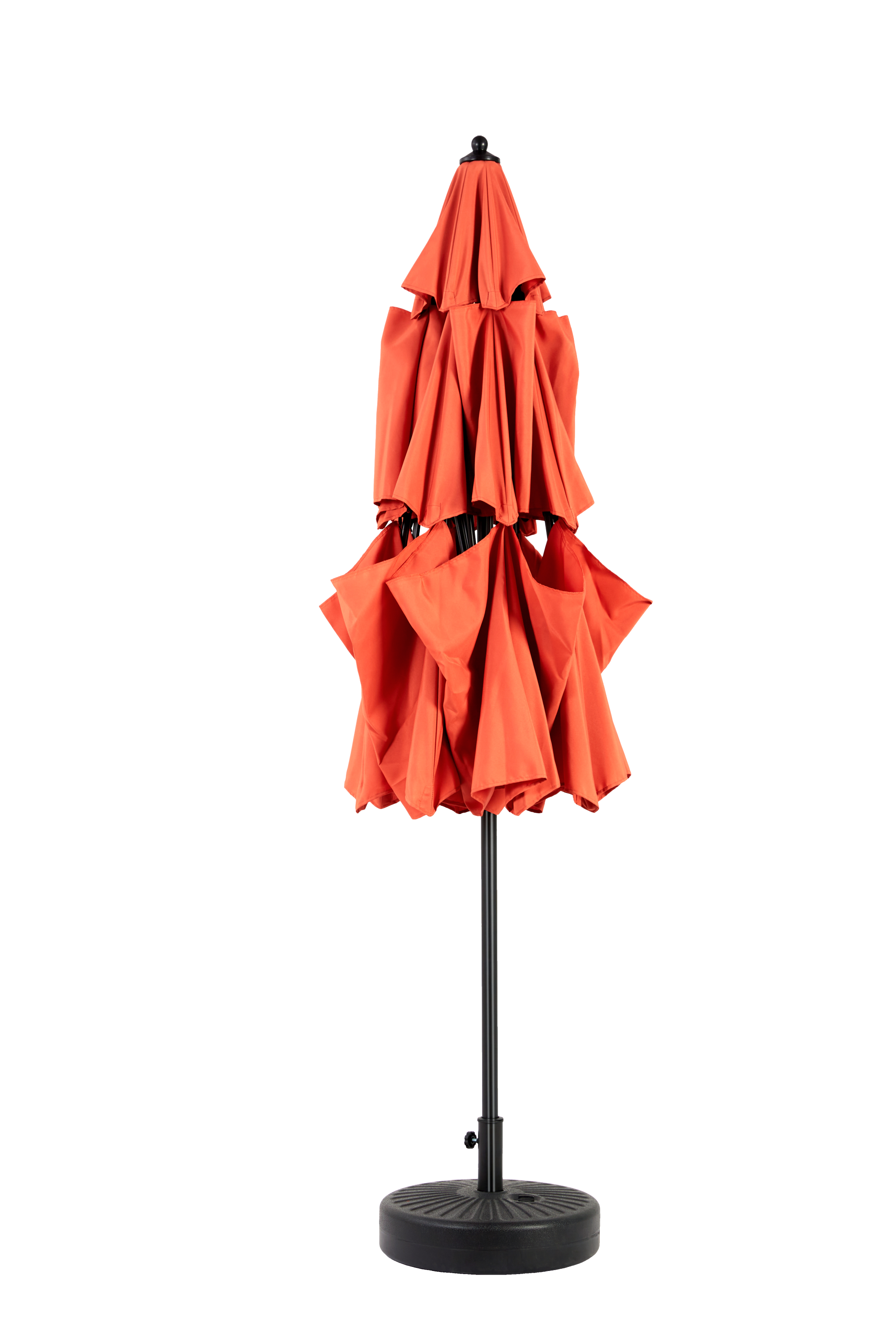 Aluminium 10ft 3-Tier Auto-Tilt Outdoor Patio Umbrella - Orange