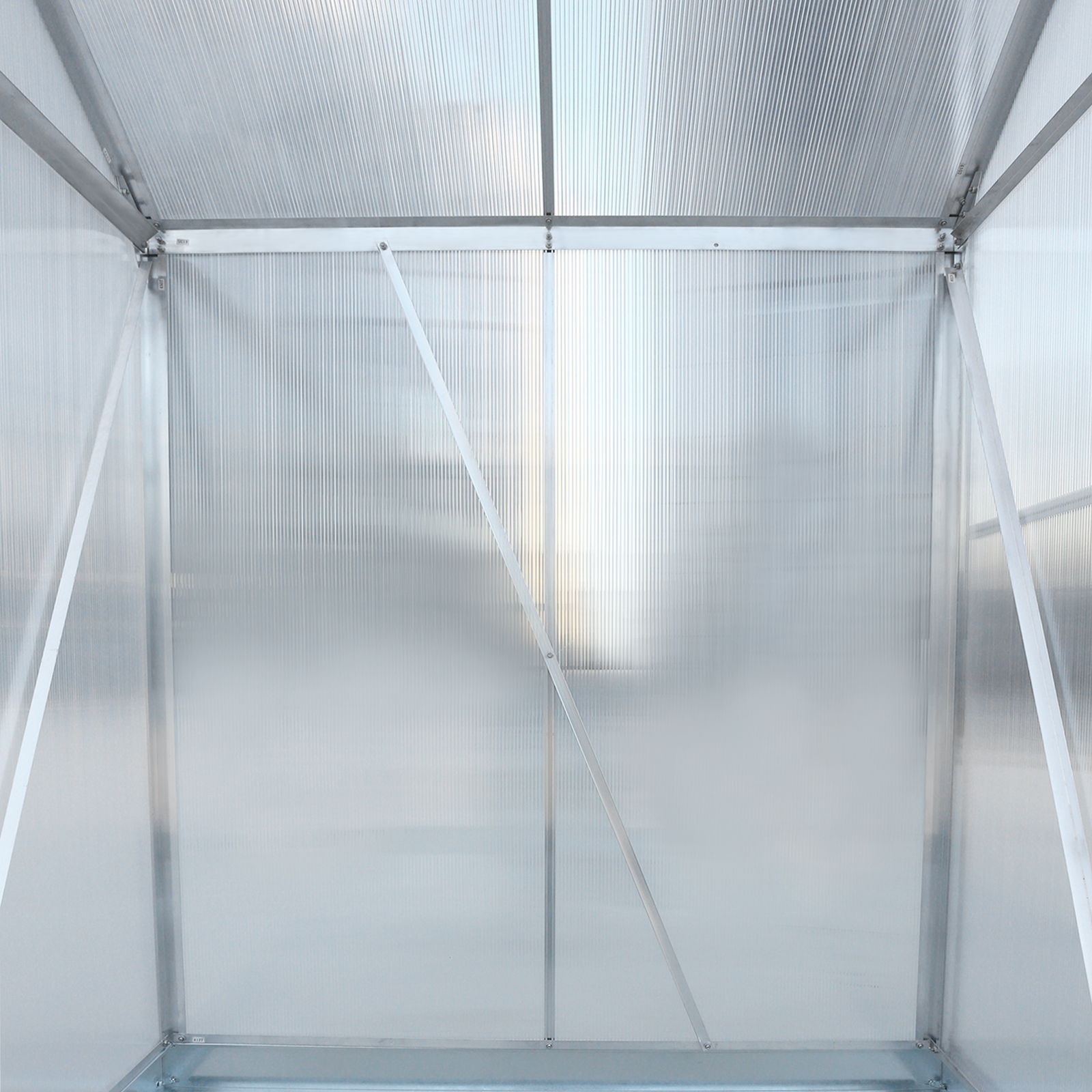 Polycarbonate house, Heavy Duty Outdoor Aluminum Walk-In House Kit With Rain Gutter, Vent And Door For Backyard Garden