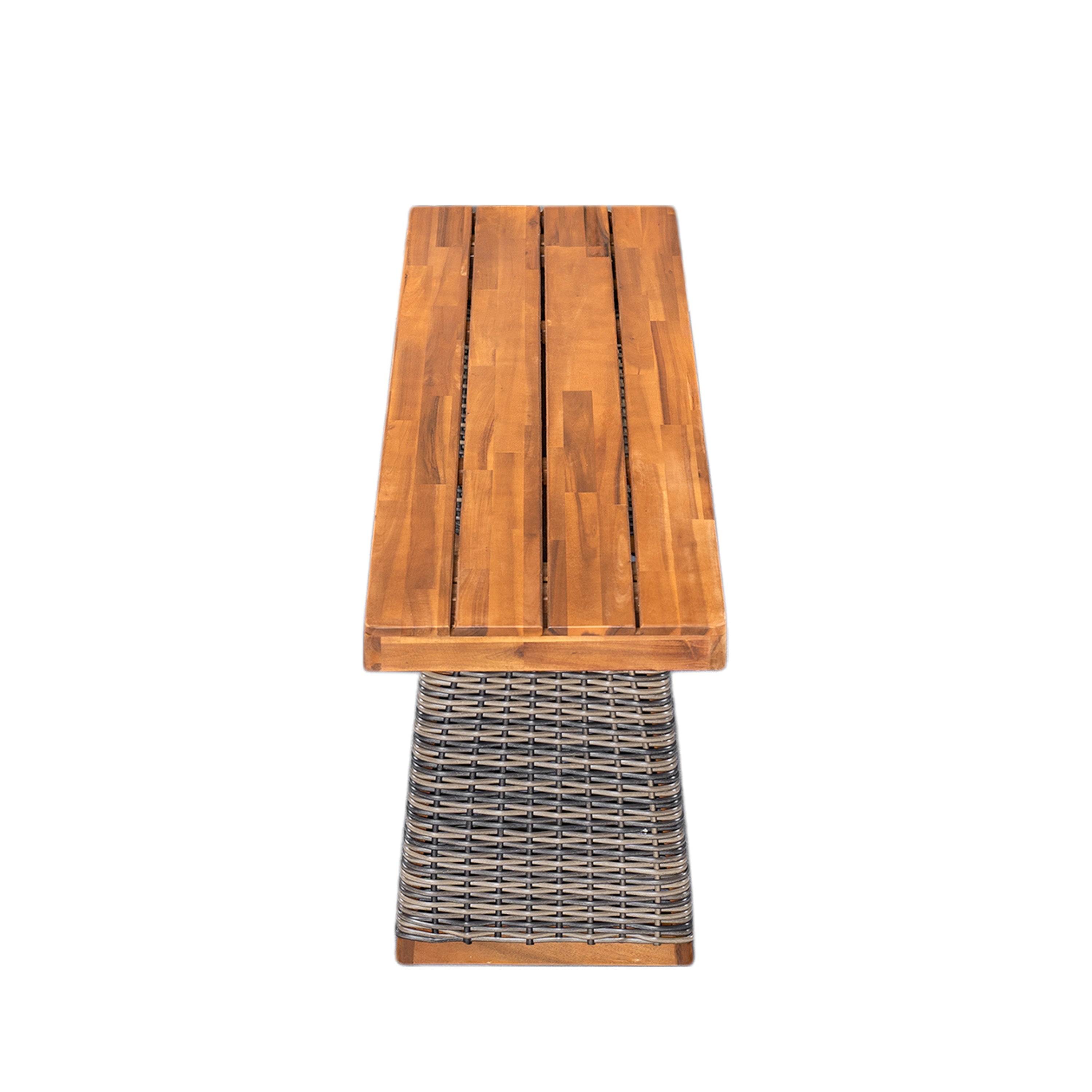 Outdoor 1pcs Acacia Wood Bench, Teak Finish
