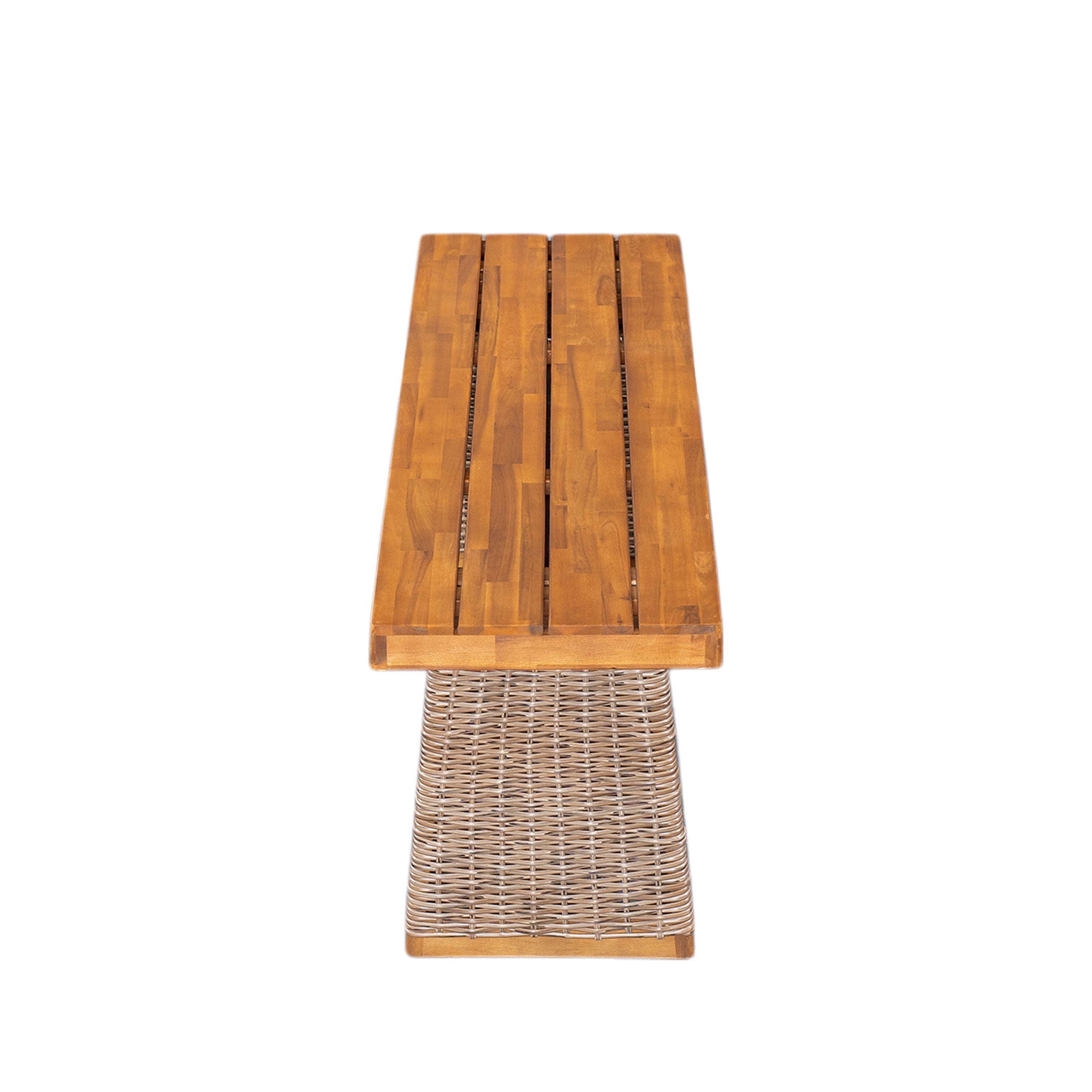 Outdoor 1pcs Acacia Wood Bench, Teak Finish