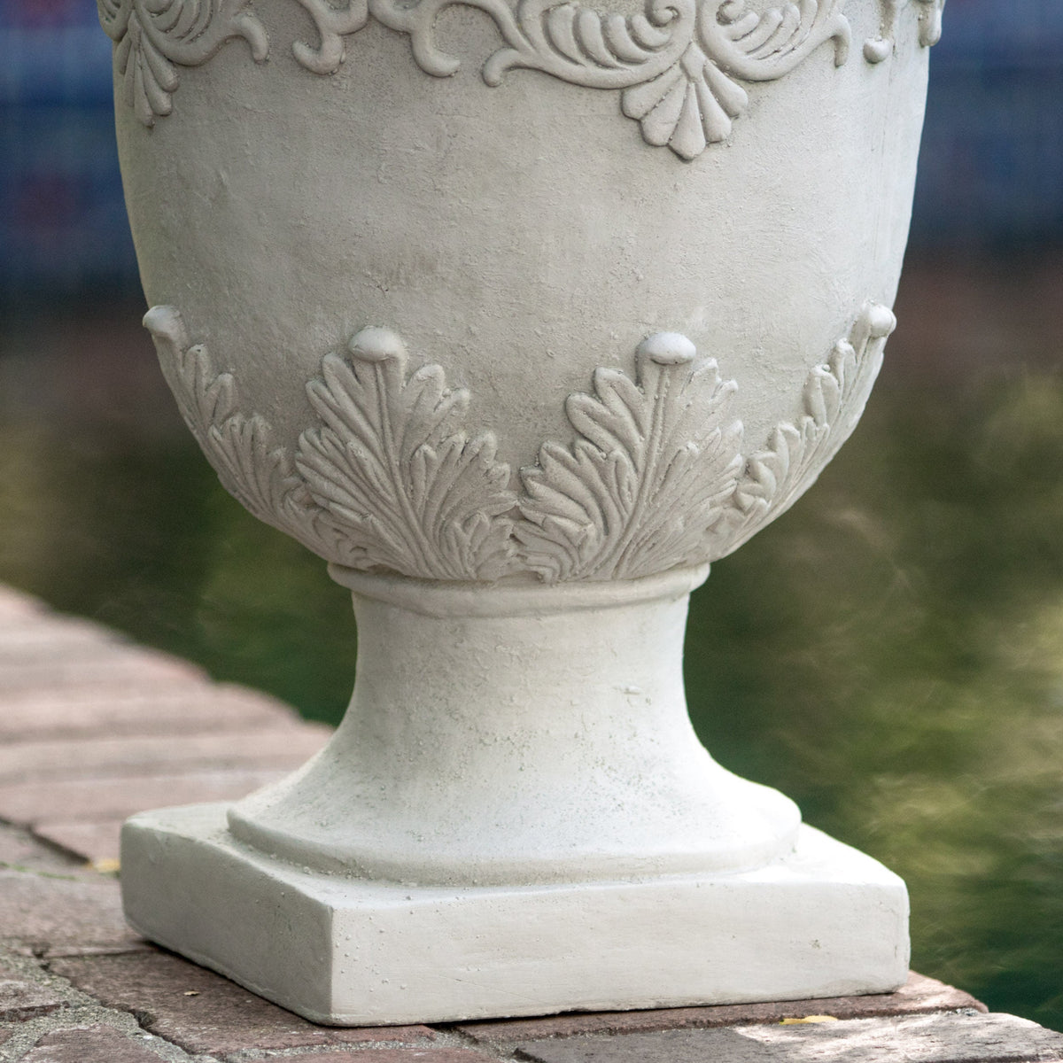 Moroccan Urn Planter with Durable Magnesium Oxide - Antique White