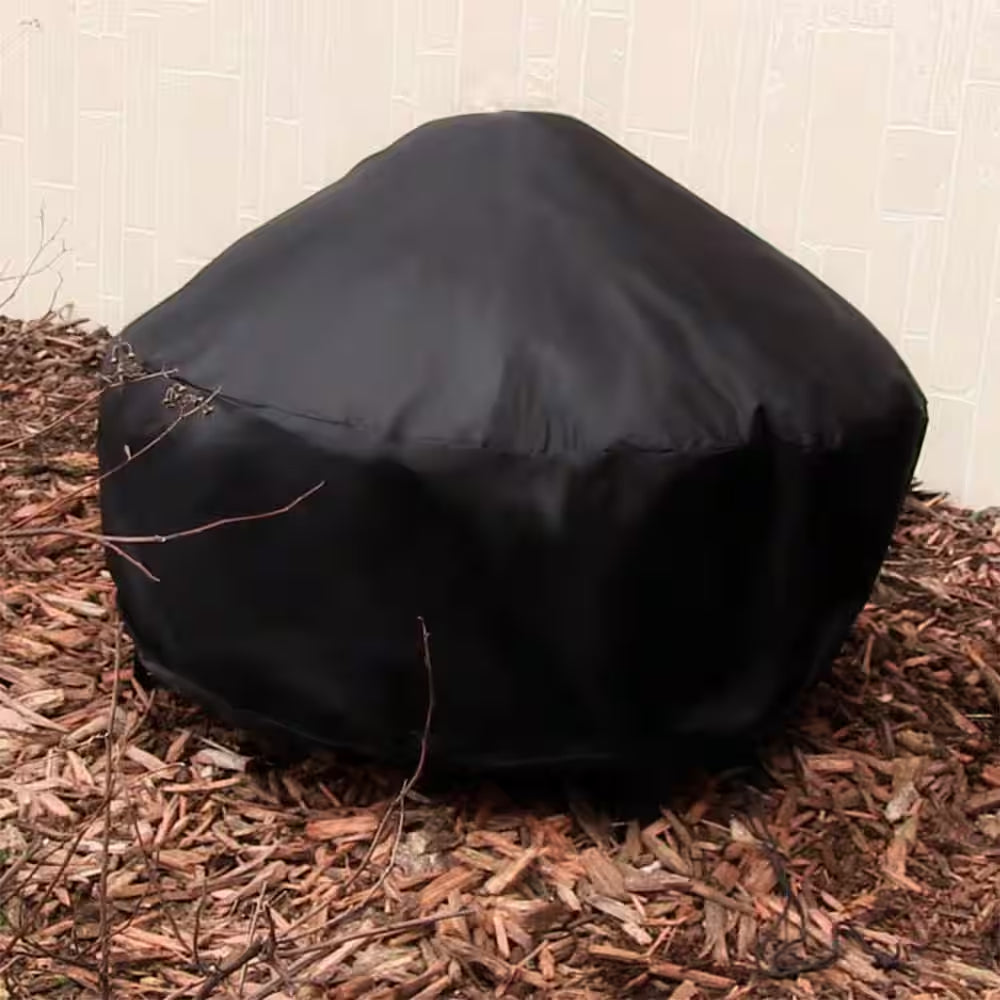 48 In. Black Durable round Fire Pit Cover Long-Lasting PVC