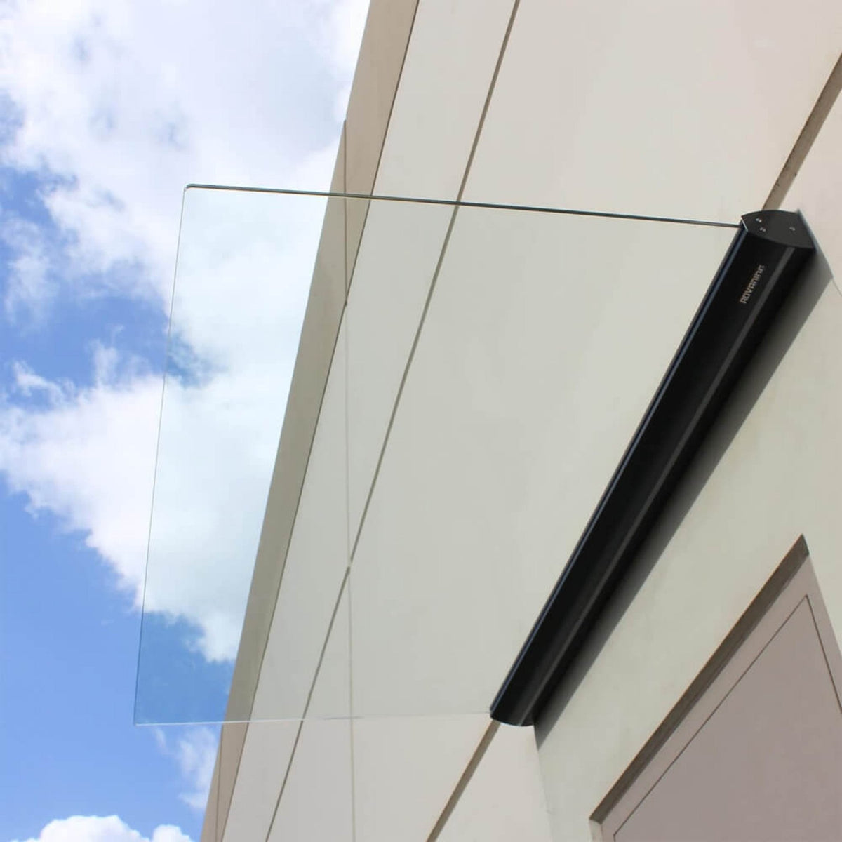 Advaning GA Series Clear Construction-Grade Tempered Glass Awning With Single Clamp