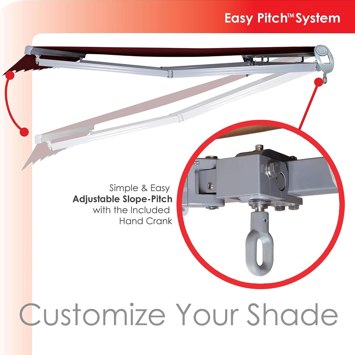 Advaning SG Series Manual Retractable Fully-Assembled Sun Shade Canopy Awning