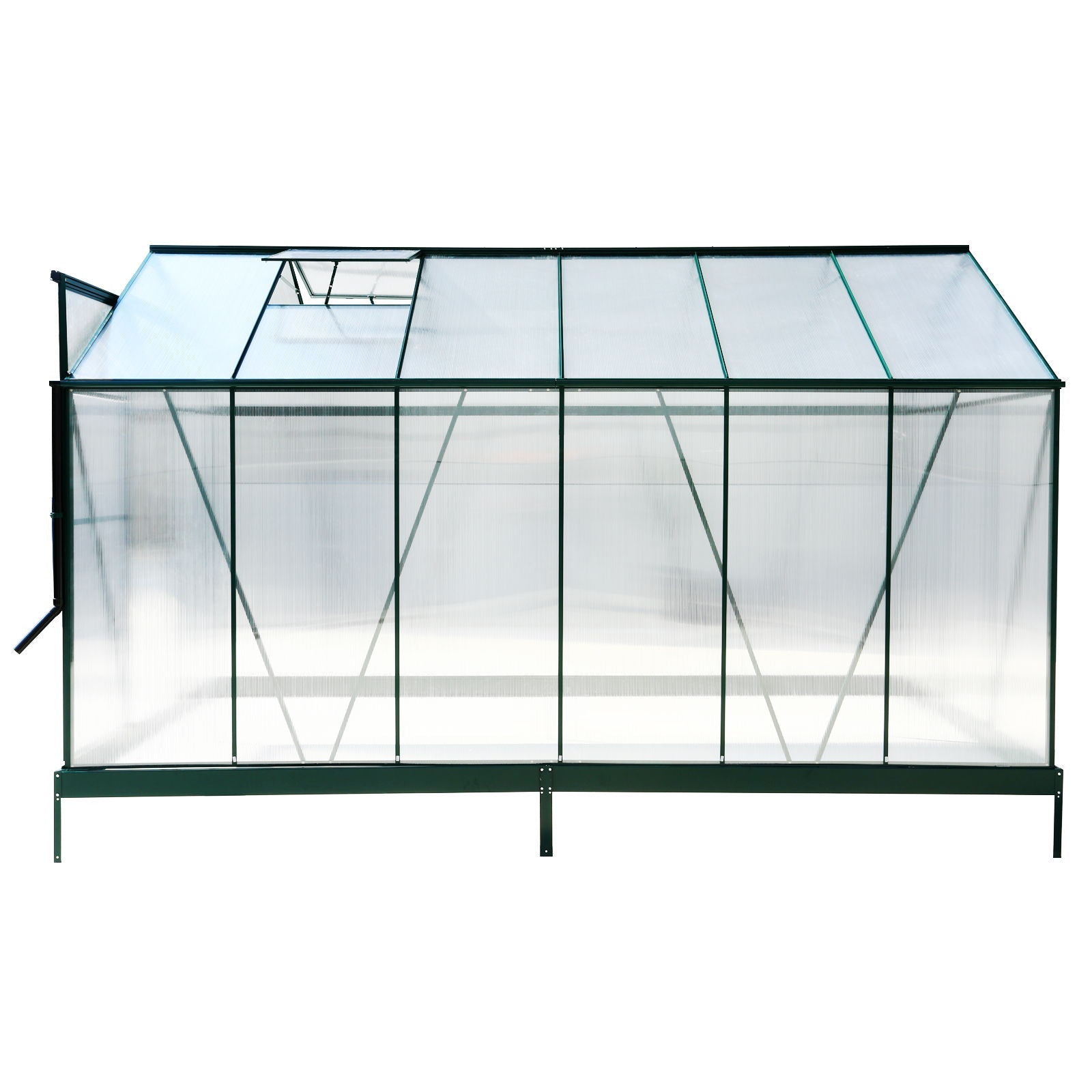 Polycarbonate house, Heavy Duty Outdoor Aluminum Walk-In House Kit With Rain Gutter, Vent And Door For Backyard Garden