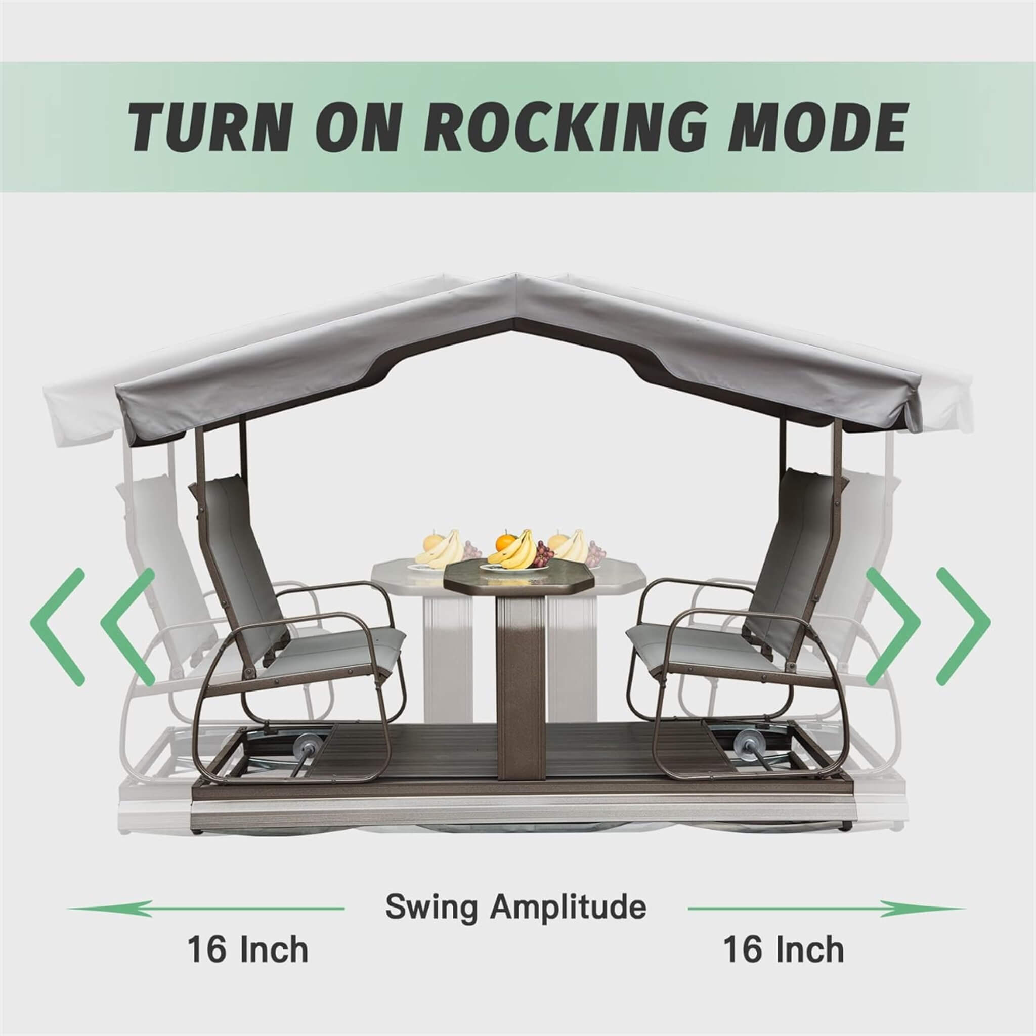 Alora 4-Seat Outdoor Aluminum Patio Swing Glider Bench With Canopy