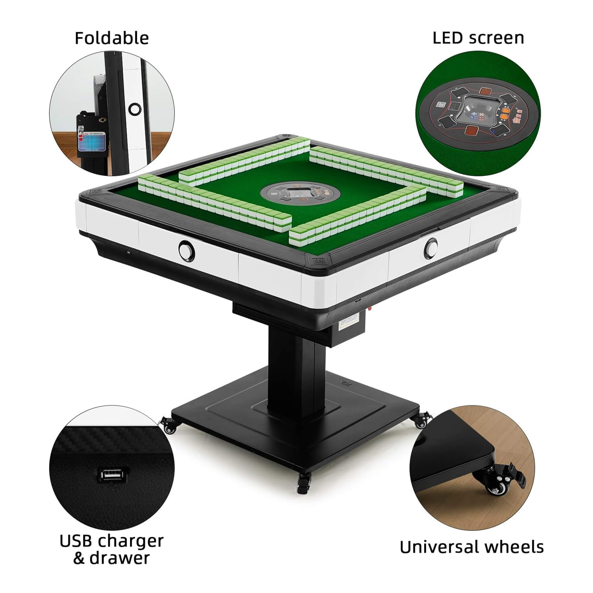 Automatic Foldable Chinese Mahjong Table Set With Two 144 Tile Sets