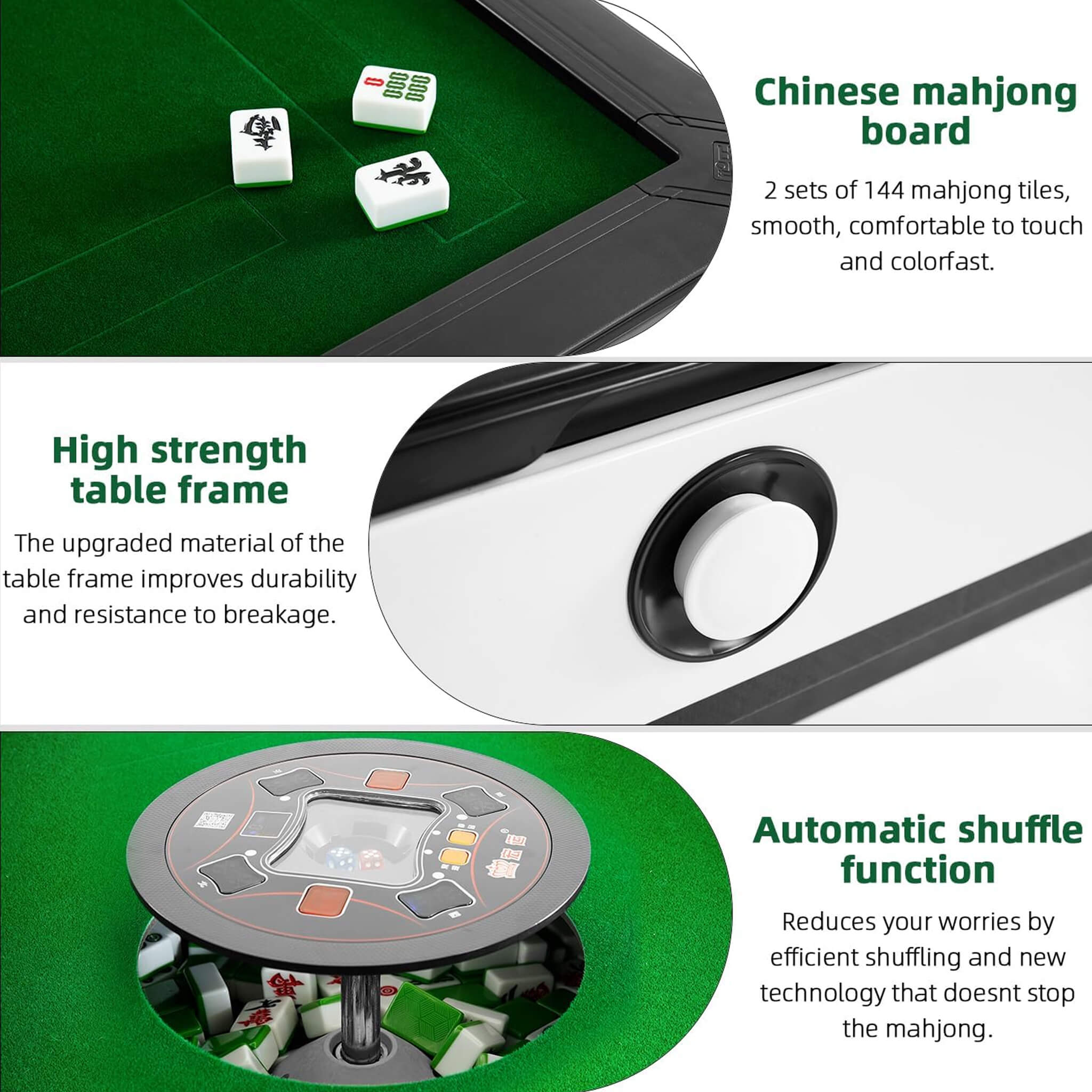 Automatic Foldable Chinese Mahjong Table Set With Two 144 Tile Sets