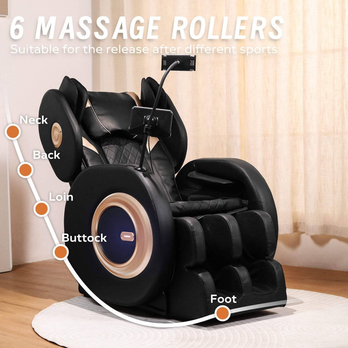 Tranquil Automatic Zero-Gravity Massage Recliner Chair With Full Body Air Pressure