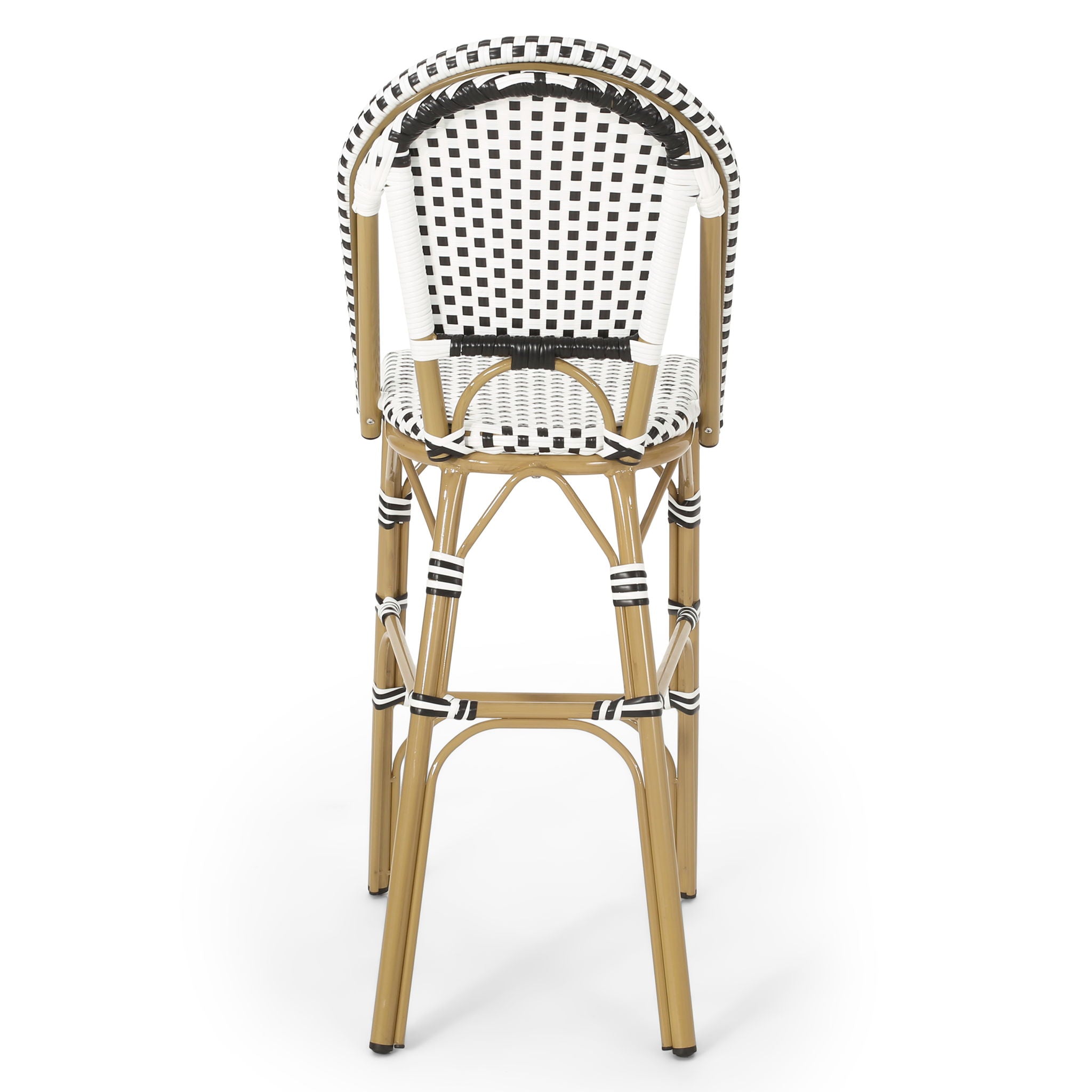 Outdoor PE Rattan French Barstool Set