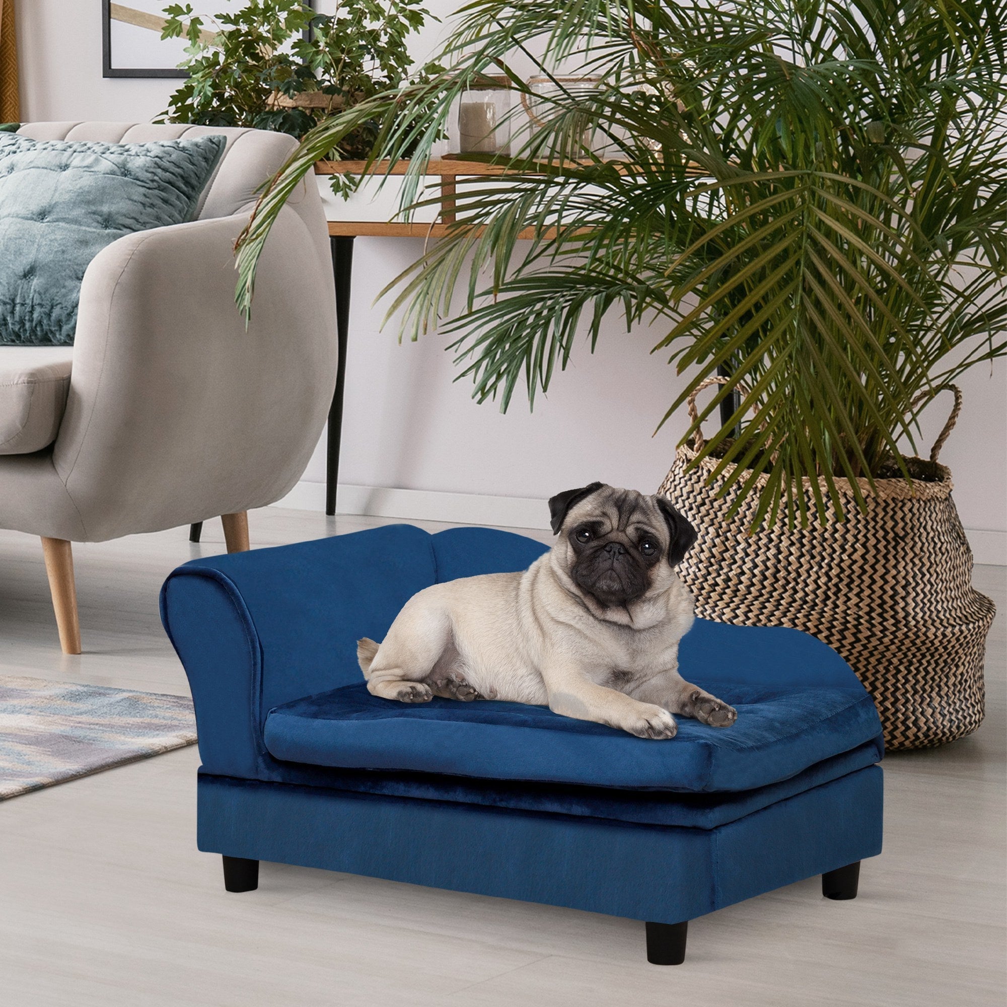 PawHut Luxury Fancy Dog Bed for Small Dogs with Hidden Storage