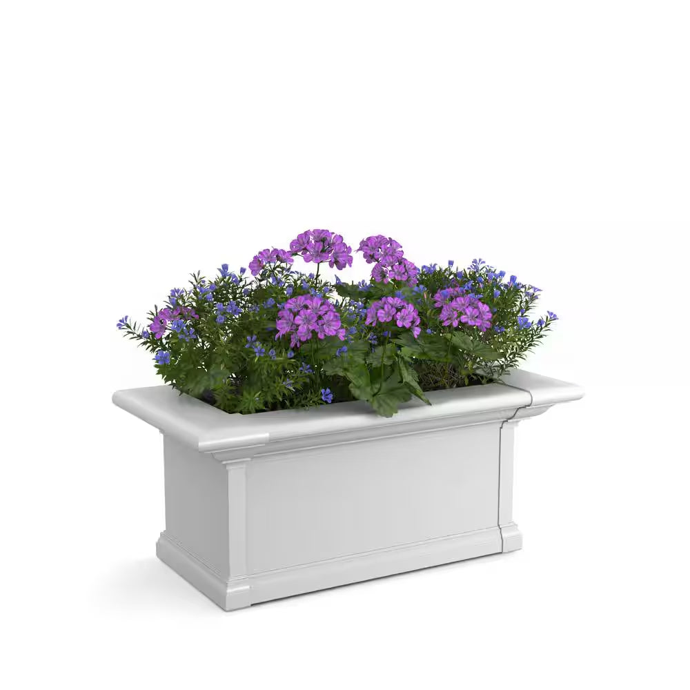 Yorkshire 24 In. X 12 In. Self Watering White Vinyl Window Box