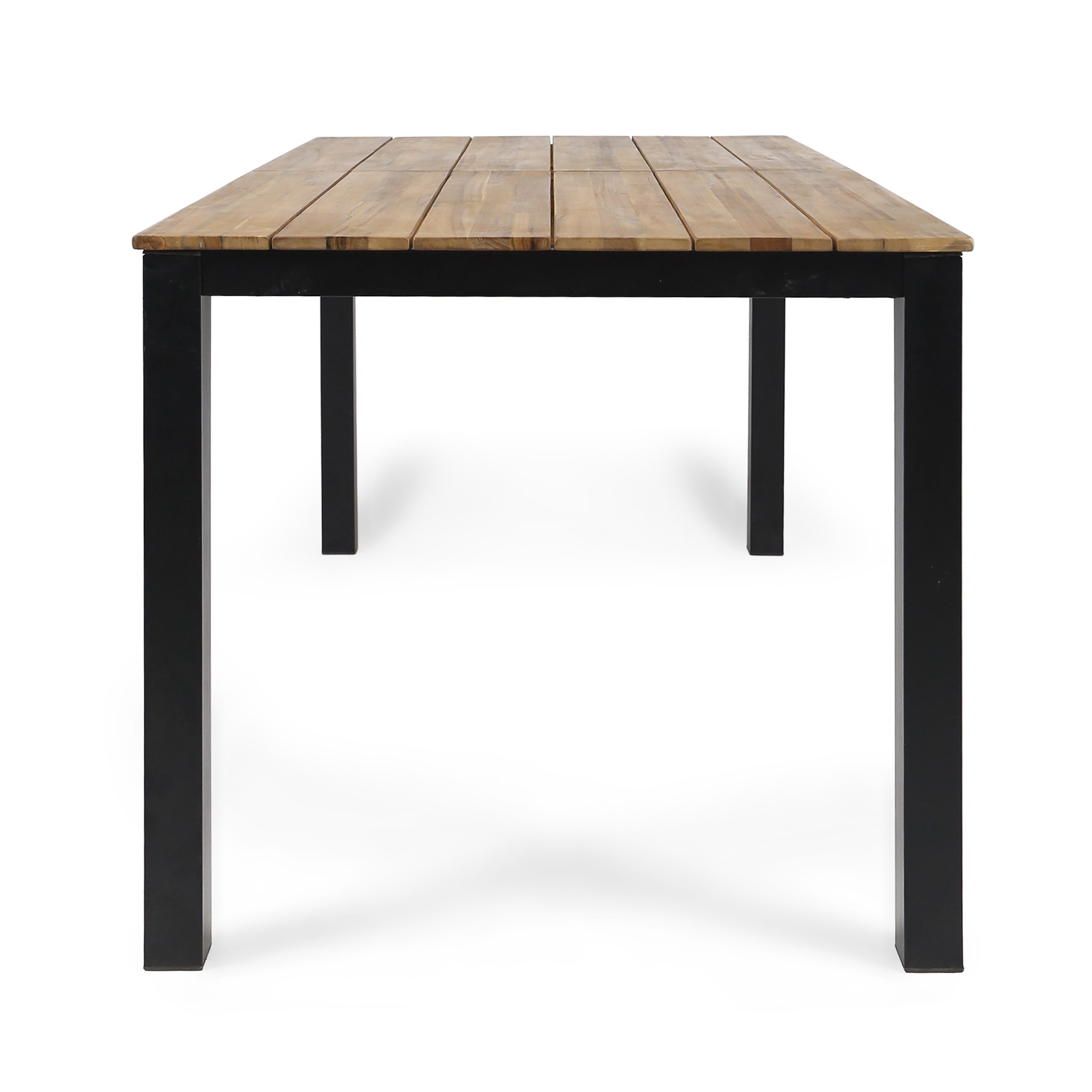 3-Piece Outdoor Acacia Wood Dining Set, 71" Rectangular Patio Table & 2 Benches